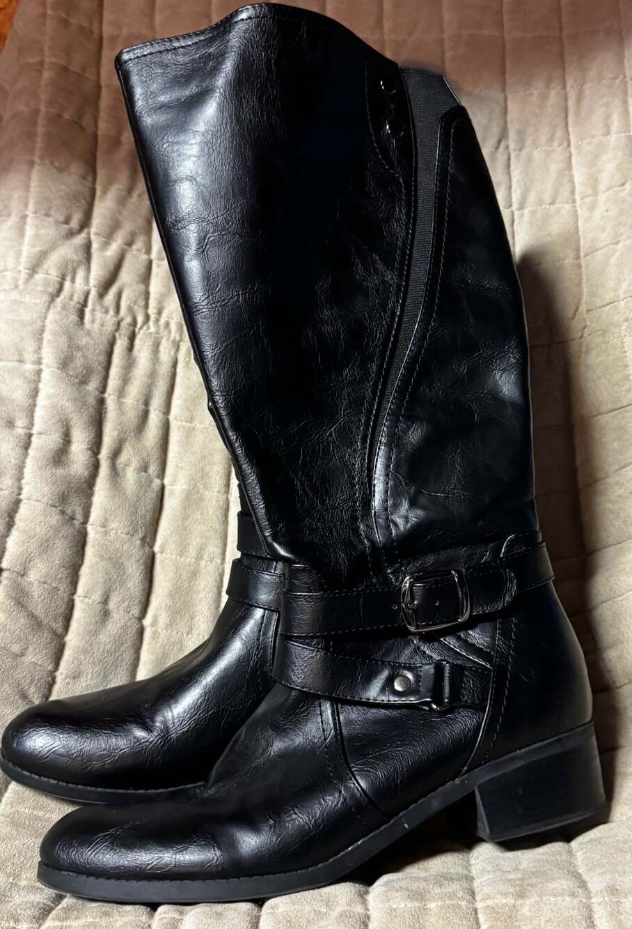 Unisa Black Knee High Riding Boots